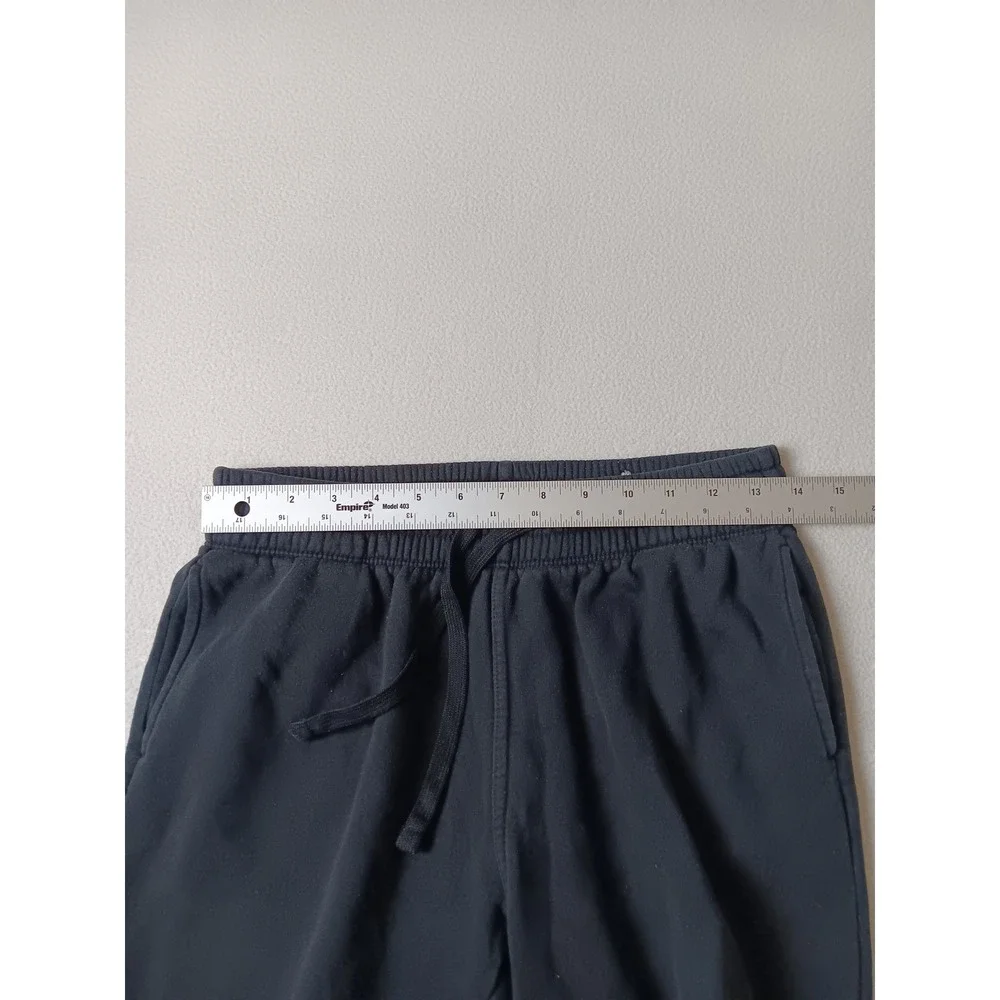 HM Regular Fit Mens Sweatpants Black Cotton Blend Fleece Joggers Size S